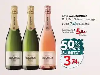 Condis Vallformosa - cava brut nature o rose oferta