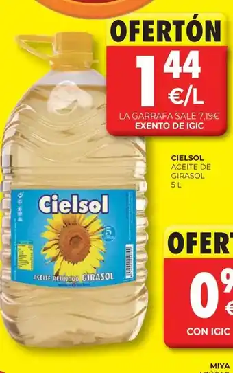 CashDiplo Aceite de girasol oferta