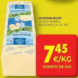 CashDiplo Oldenburger - queso barra mozzarella oferta