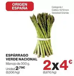 El Corte Inglés Origen - espárrago verde nacional oferta