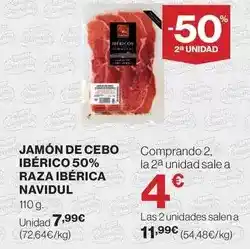 El Corte Inglés Navidul - jamón de cebo ibérico 50% raza ibérica oferta
