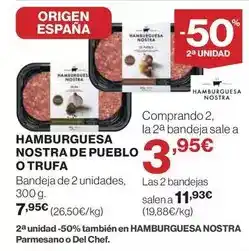 El Corte Inglés Origen - hamburguesa nostra de pueblo o trufa oferta