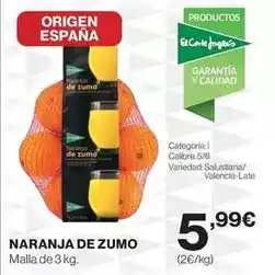El Corte Inglés Origen - naranja de zumo oferta