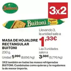 El Corte Inglés Buitoni - masa de hojaldre rectangular oferta