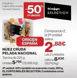 El Corte Inglés Origen - nuez cruda pelada nacional oferta