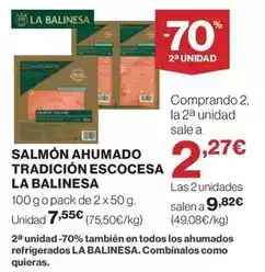 El Corte Inglés La balinesa - salmón ahumado tradición escocesa oferta