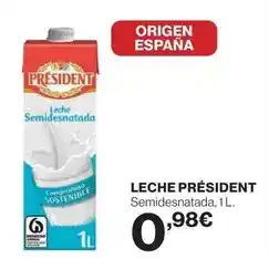 El Corte Inglés Président - leche semidesnatada oferta