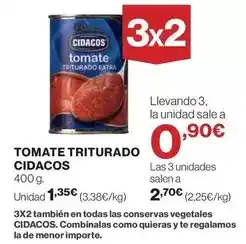 El Corte Inglés Cidacos - tomate triturado oferta