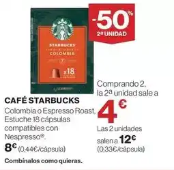 El Corte Inglés Starbucks - cafe columbia o espresso roast oferta