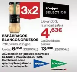 El Corte Inglés Hipercor - esparragos blancos gruesos oferta