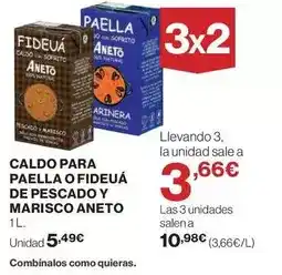 El Corte Inglés Aneto - caldo para paella o fideua de pescado y marisco oferta