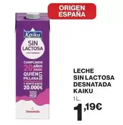 El Corte Inglés Kaiku - leche sin lactosa desnatada oferta