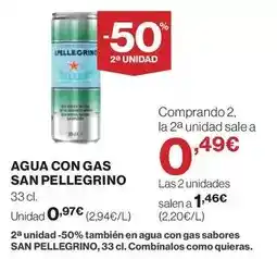 El Corte Inglés San pellegrino - agua con gas oferta