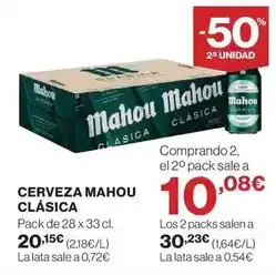 El Corte Inglés Mahou - cerveza clasica oferta