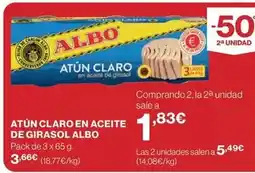 El Corte Inglés Albo - atun claro en aceite de girasol oferta