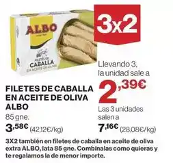 El Corte Inglés Albo - filetes de caballa en aceite de oliva oferta