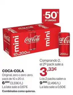 El Corte Inglés Coca-cola - original, zero o zero-zero oferta