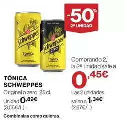 El Corte Inglés Schweppes - tonica oferta