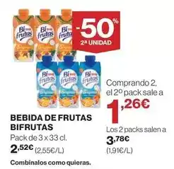 El Corte Inglés Bifrutas - bebida de frutas oferta