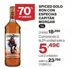 El Corte Inglés Captain - spiced gold ron con especias oferta