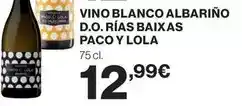 El Corte Inglés Blanco - vino albarino d.o. rias baixas paco y lola oferta