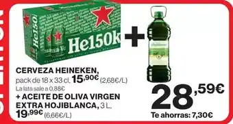 El Corte Inglés Heineken - cerveza + aceite de oliva virgen extra hojiblanca oferta