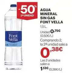 El Corte Inglés Font vella - agua mineral sin gas oferta