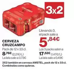 El Corte Inglés Cruzcampo - cerveza oferta