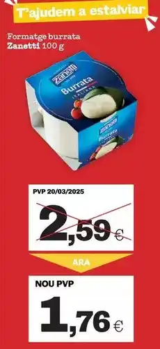 Sorli Zanetti - formatge burrata oferta