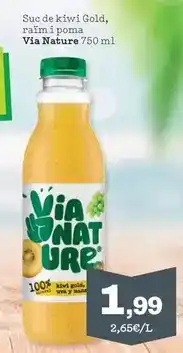 Sorli Via nature - suc de kiwi gold, raimi poma oferta