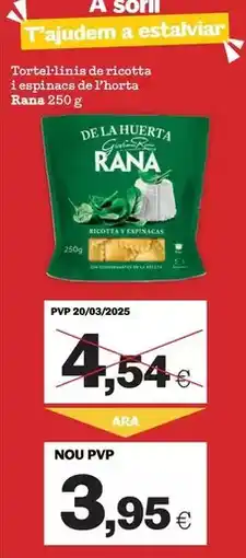 Sorli Rana - tortellinis de ricotta i espinacs de l'horta oferta