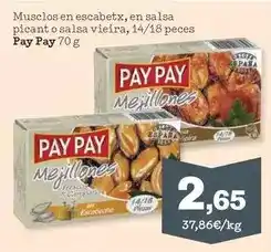 Sorli Pay pay - musclos en escabetx, en salsa picant o salsa vieira oferta