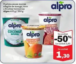 Sorli Alpro - postres sense sucres afegits de mango, coco o fruites vermelles oferta