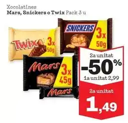 Sorli Mars/snickers/twix - xocolatines oferta