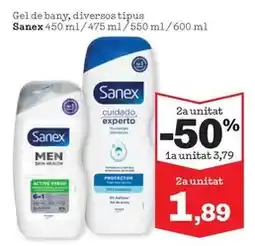 Sorli Sanex - gel de bany, diversos tipus oferta