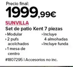 Costco Set de patio kent 7 piezas oferta
