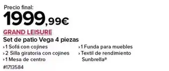 Costco Vega - set de patio 4 piezas oferta