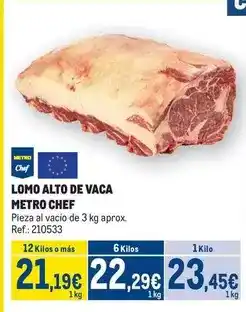 Makro Chef - lomo alto de vaca oferta