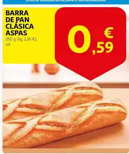 Alcampo Barra de pan clasica aspas oferta