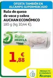 Alcampo Auchan - rulo de queso de vaca y cabra oferta