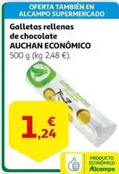 Alcampo Auchan - galletas rellenas de chocolate oferta