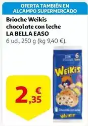 Alcampo La bella easo - brioche weikis chocolate con leche oferta