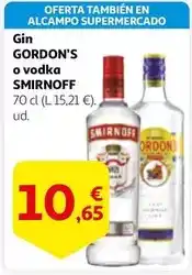 Alcampo Smirnoff - gin gordon's o vodka oferta