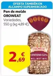 Alcampo Oroweat - pan de molde oferta