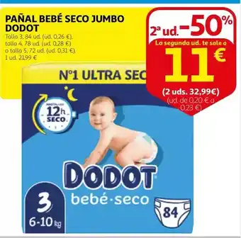 Alcampo Dodot - pañal bebé seco jumbo oferta