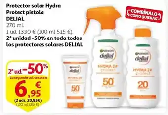 Alcampo Delial - protector solar hydra protect pistola oferta