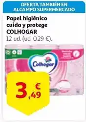 Alcampo Colhogar - papel higiénico cuida y protege oferta