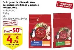 Alcampo Purina one - en la gama de alimento seco para perros medianos y grandes oferta