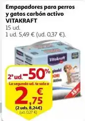 Alcampo Vitakraft - empapadores para perros y gatos carbón activo oferta