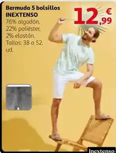 Alcampo Inextenso - bermuda 5 bolsillos oferta